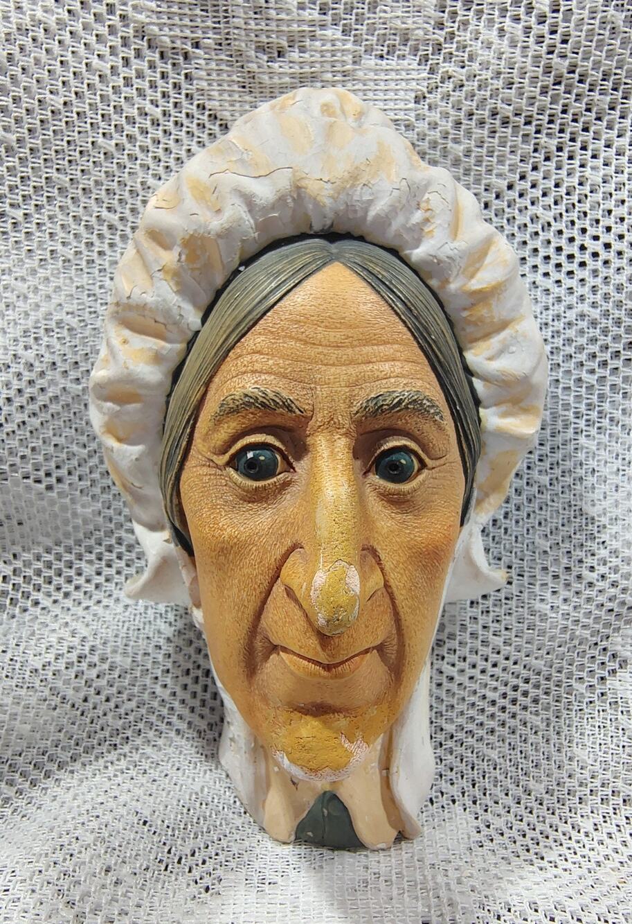 Vintage BOSSONS England ChalkWare Wall Hanging Head (I)